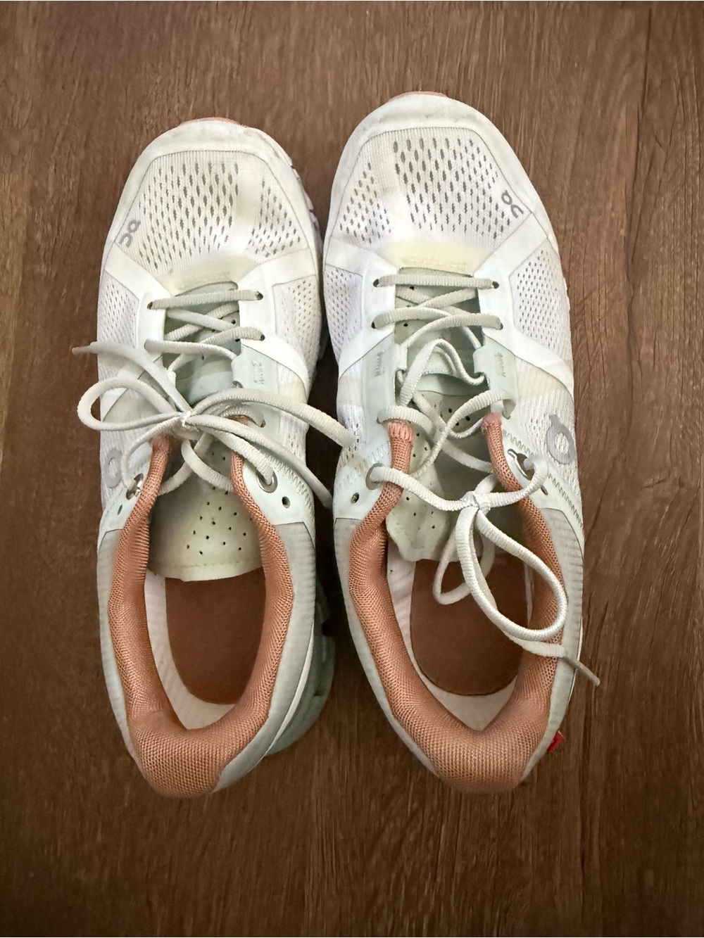 On Running Women's Athletic Sneakers - White with Pink Lining